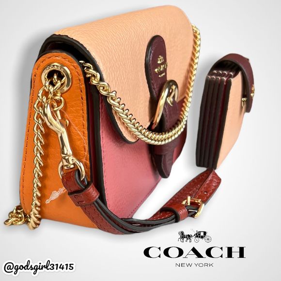AUTHENTICATED Coach Kleo in Colorblock & Matching Card Case Faded Blush $426 - Picture 4 of 13